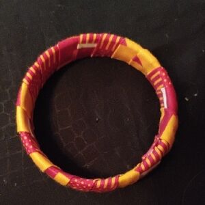 Colorful Fabric-Wrapped Bangle